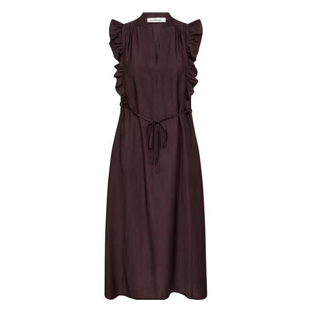Co'couture Kjole - HeraCC SS Frill Dress - Dark Brown
