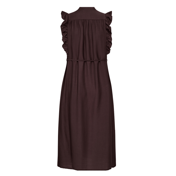 Co'couture Kjole - HeraCC SS Frill Dress - Dark Brown