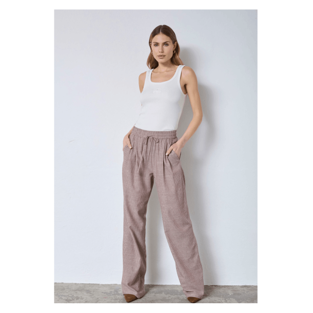 Co'couture Bukser - JihoCC Stripe Pant - Brown