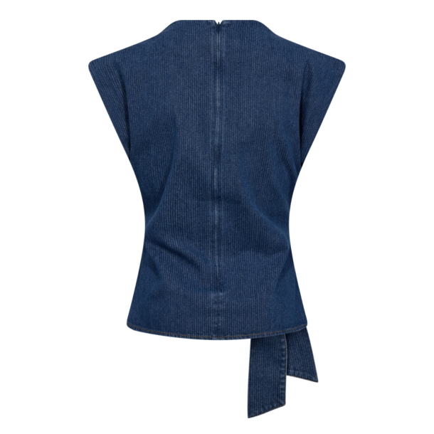 Co'couture Top - KimmyCC Pleat Top - Dark Denim