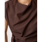 Co'couture Top - LunaCC Pleat Top - Dark Brown