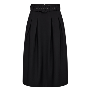 Co'couture Nederdel - LunaCC Belt Midi Pleat Skirt - Black