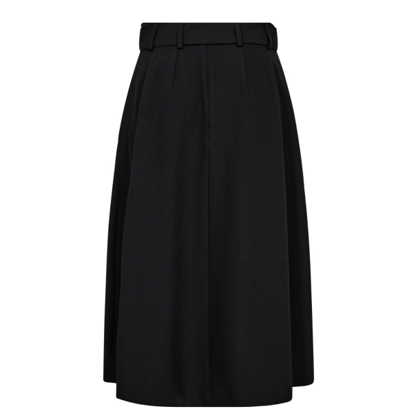 Co'couture Nederdel - LunaCC Belt Midi Pleat Skirt - Black