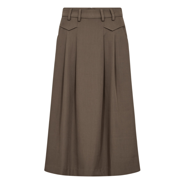 Co'couture Nederdel - LunaCC Pocket Pleat Skirt - Walnut