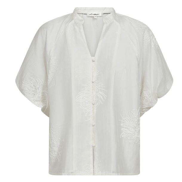 Co'couture Skjorte - NeaCC SS V-Shirt - White