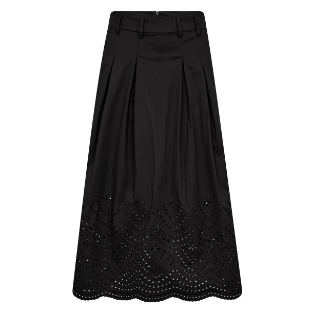 Co'couture Nederdel - PoppyCC Pleat Scallop Skirt - Black