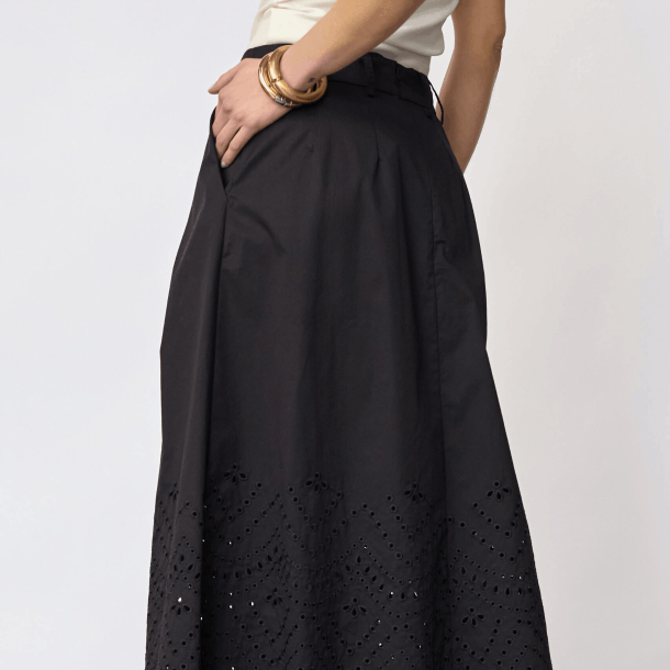 Co'couture Nederdel - PoppyCC Pleat Scallop Skirt - Black