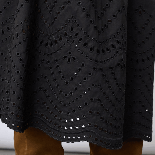 Co'couture Nederdel - PoppyCC Pleat Scallop Skirt - Black