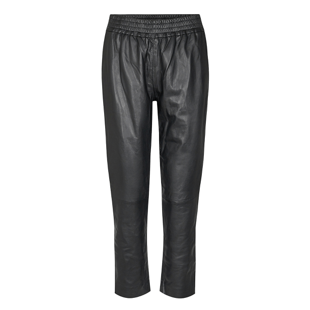 Co'couture Bukser - Shiloh Crop leather Pant - Black