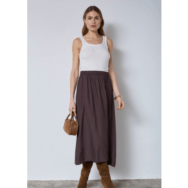 Co'couture Nederdel - SunriseCC Skirt - Dark Brown