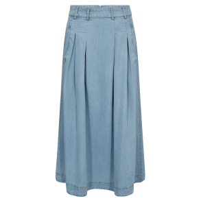 Co'couture Nederdel - TillyCC Anya Pleat Skirt - Fade Denim