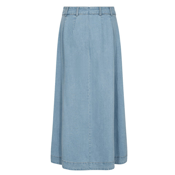 Co'couture Nederdel - TillyCC Anya Pleat Skirt - Fade Denim