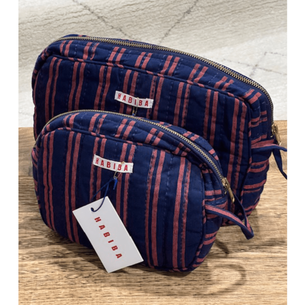 Habiba Toilettaske - Bolster Stripe Toiletry Bag - Indigo