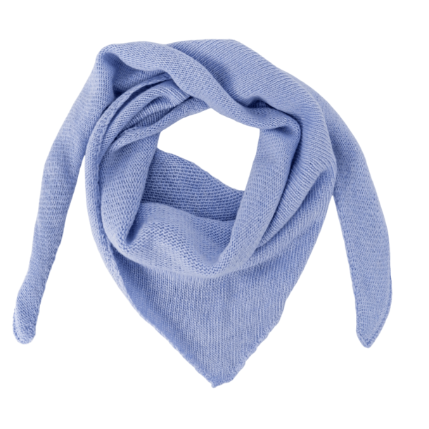 Black Colour Trklde - Triangle Knitted Scarf - Light Blue