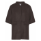 La Rouge Jakke - Anette Wool Cape Short - Dark Brown Melange