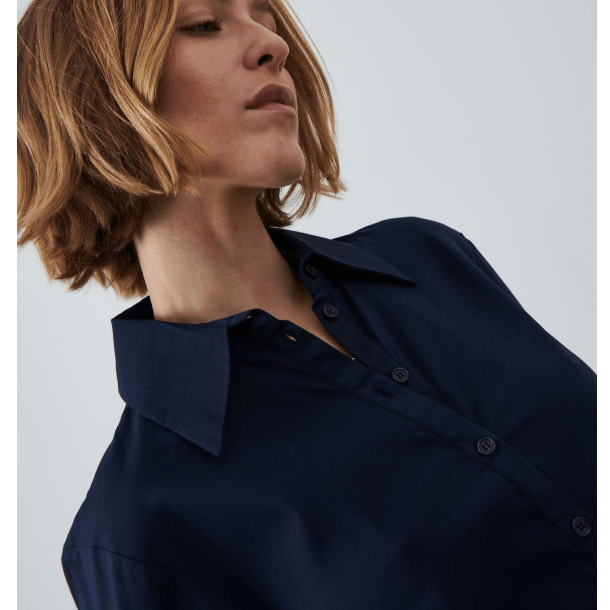 La Rouge Kjole - Kamilla Shirt Dress -Navy