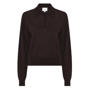 La Rouge Bluse - Merlin L/S Poloshirt - Dark Brown