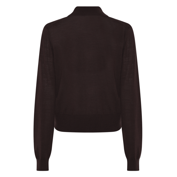 La Rouge Bluse - Merlin L/S Poloshirt - Dark Brown