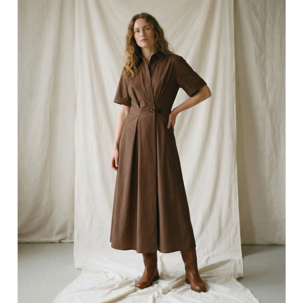 La Rouge Kjole - Pia Dress S/S - Dark Brown