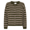 La Rouge Strik - Sisse Striped Cardigan - Green Camel Melange