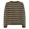 La Rouge Strik - Sisse Striped Cardigan - Green Camel Melange
