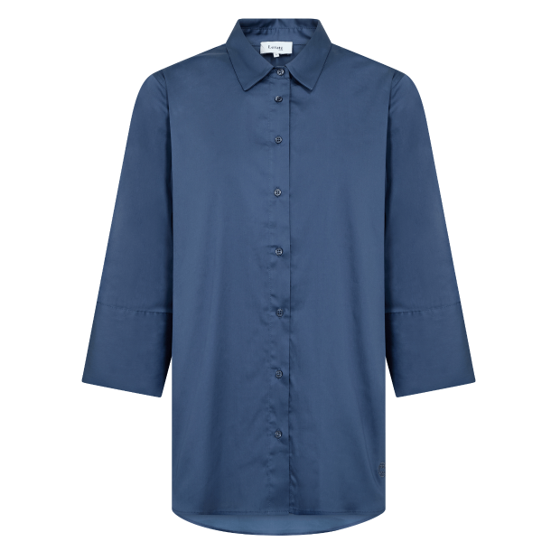 Leveté Room Skjorte - LR-Isla Solid 124 - Vintage Blue