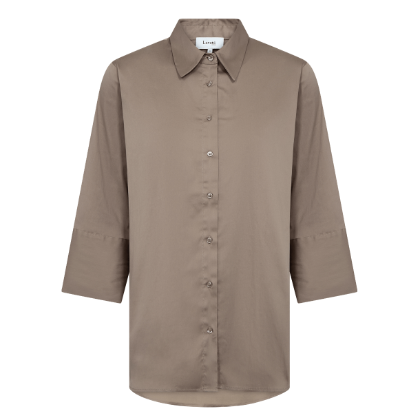 Leveté Room Skjorte - LR-Isla Solid 124 - Cinder