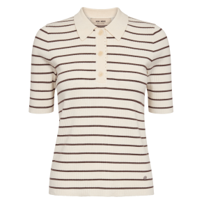 Mos Mosh T-shirt - MMCaliz Stripe SS Knit - Coffee Quartz