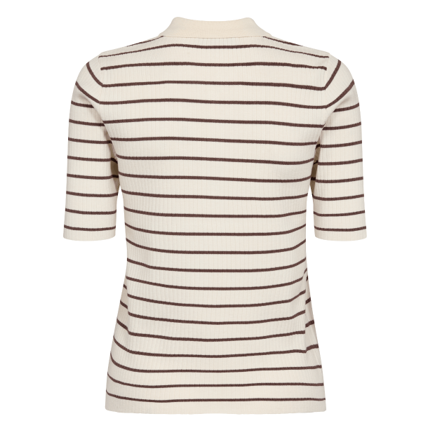 Mos Mosh T-shirt - MMCaliz Stripe SS Knit - Coffee Quartz