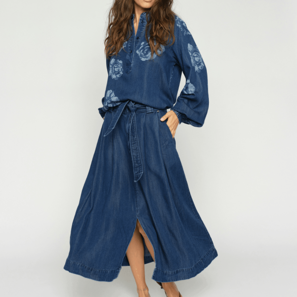 Mos Mosh Nederdel - MMKoda Dinem Skirt - Dark Blue
