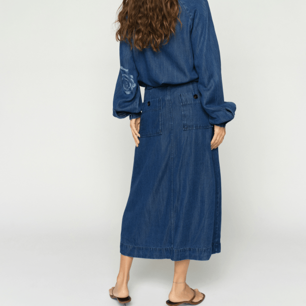 Mos Mosh Nederdel - MMKoda Dinem Skirt - Dark Blue