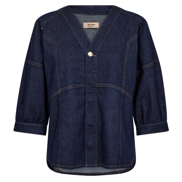Mos Mosh Skjorte - MMBari Crispy Shirt - Dark Blue