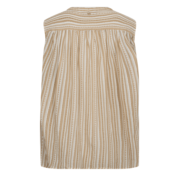 Mos Mosh Bluse - MMAmelia Stripe SL Blouse - Sesame