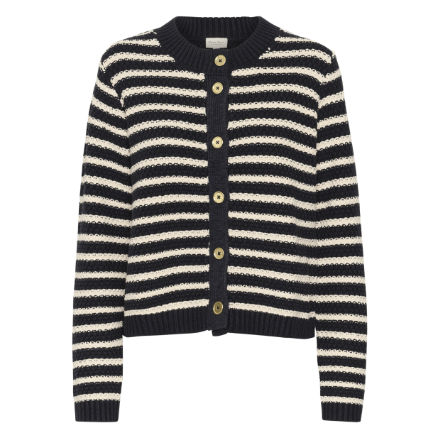 Part Two Strik - LeonidaPW Cardigan - Whitecap Gray Stripe