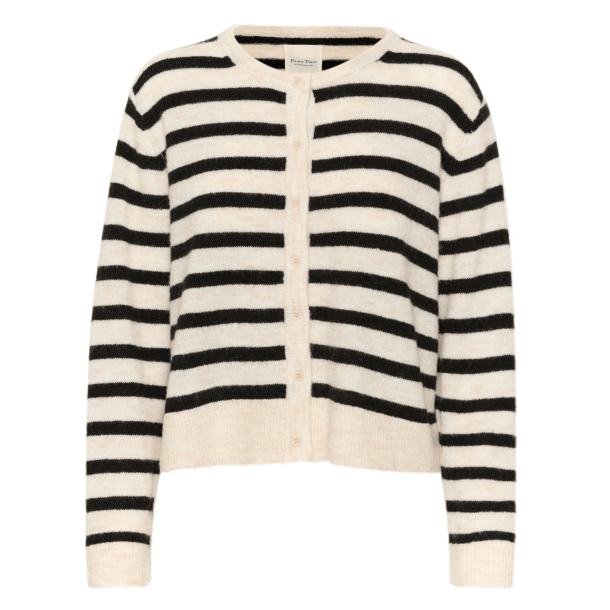 Part Two Strik - LinikaPW Cardigan - Black Stripe