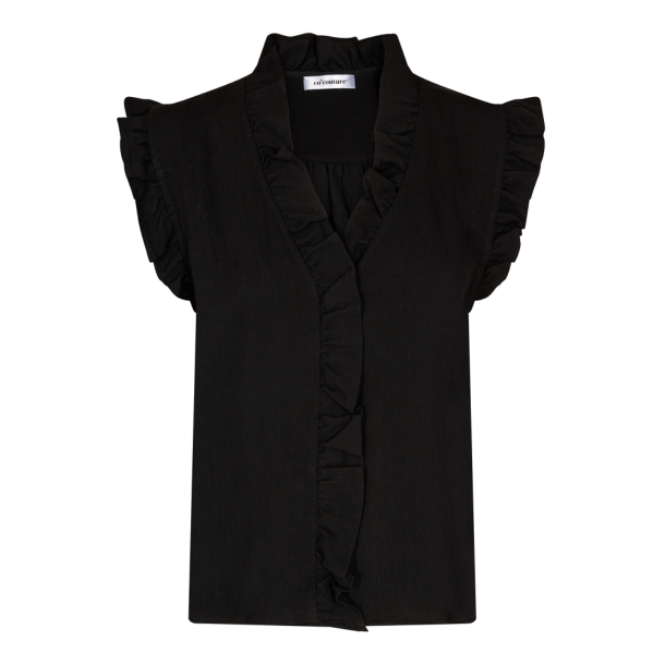 Co'couture Top - Sueda Frill Top - Black