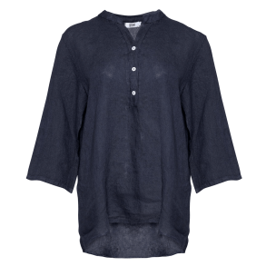 Tiffany Shirt - Linen Shirt - Blue Navy