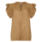 Tiffany Top - Etta Frill Top Linen - Light Brown