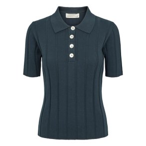 Gorridsen Strik - Victoria Polo Blouse - Night Blue