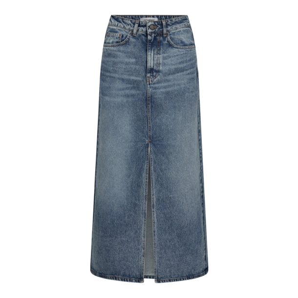 Co'couture Nederdel - VikaCC Slit Denim Skirt - Denim Blue
