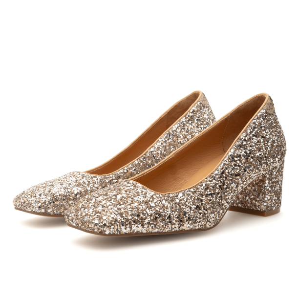 Woden Shoe the Bear Pump - Marie Low Glitter - Multi