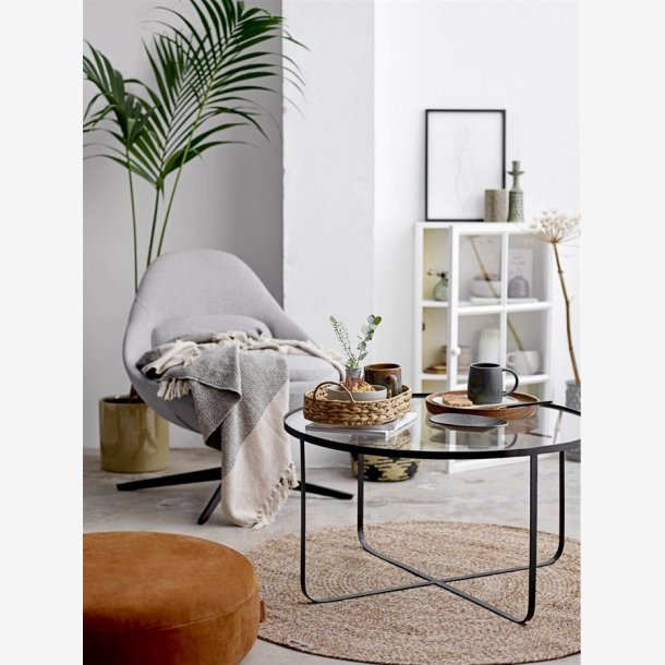 Bloomingville Plaid - Gr, Genanvendt Bomuld