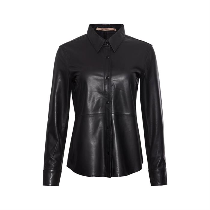 moronic pædagog acceptere Rue de Femme Læderskjorte - Andie leather shirt black | Buur Ting & Tøj